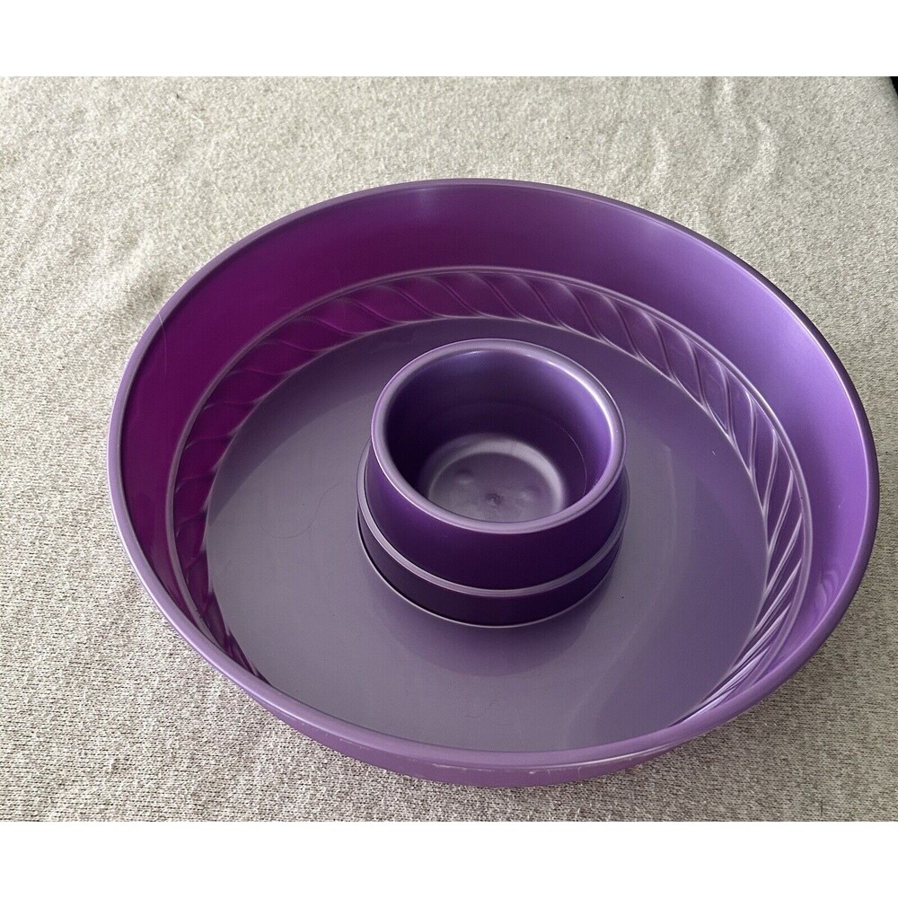 Vintage Packerware Chip And Dip Serving Plate Purple